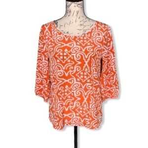 Buttons 3/4 Sleeve Print Top